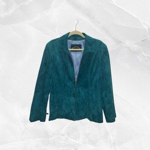 Teal/green Genuine Leather Jacket